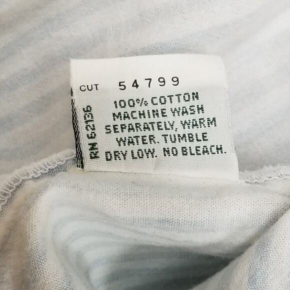 VTG GUESS Georges Marciano button Front Shirt Mens Medium Blue White stripes - Picture 4 of 12